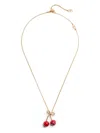 Valentino Garavani Red Necklace With Cherry-shaped Pendant And Vlogo Detail In Brass Woman In Antrosso