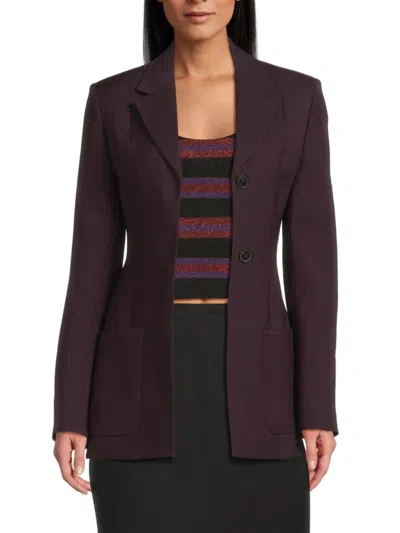 Valentino Women's Notch Lapel Wool-blend Jacket In Burgundy