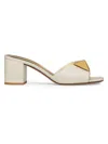 Valentino Garavani Women's One Stud Calfskin Slide Sandal 60mm In Light Ivory