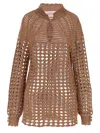 Valentino Openwork Sweater Sweaters And Cardigans Multicolor In Brown