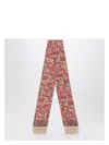 Valentino Women's Orange Bordeaux Paisley Silk Bandeau Scarf 15x180 Cm In Yellow