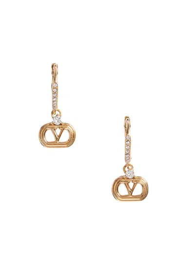 Valentino Garavani Women's Oval Metal Earrings With Swarovski Crystals In Gold