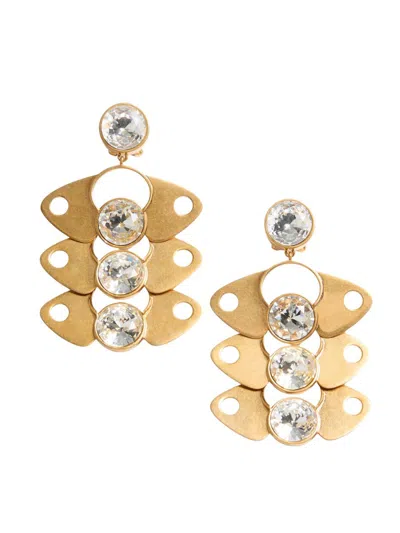 Valentino Garavani Women's Pages Earrings In Metal And Crystal In Gold