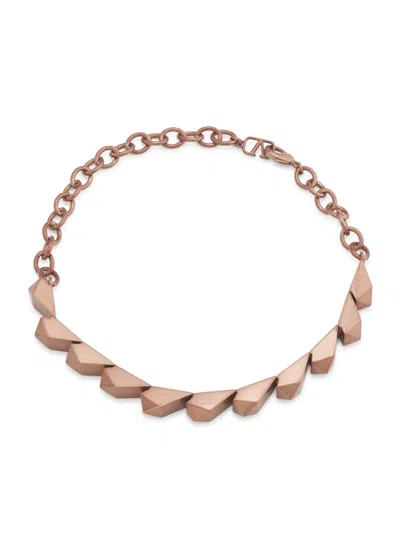 Valentino Garavani Women's Painted Bronze Geometric Chain Choker Necklace In Brown