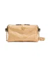 Valentino Garavani Panthea Small Shoulder Bag In Nappa Leather With A Chevron Pattern In Brown