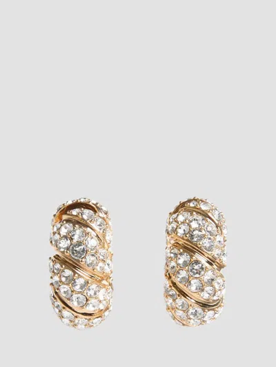 Valentino Garavani Pas Plus Earrings In Metal, Enamel And Swarovski® Crystals Woman Gold/crystal Uni