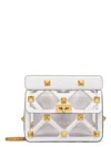 Valentino Garavani Pastel Pink Polymeric Material And Leather Medium Roman Stud Handbag
