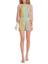 Valentino Women's Pastel Ruffled Silk Romper In Green Multi