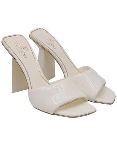 Valentino Garavani Valentino Women's Patent Leather One Stud Hyper Sandals In White Patent  Leather (authentic Pre-love