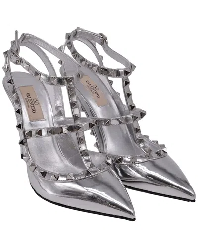 Valentino Garavani Valentino Women's Patent Leather Rockstud Pump (authentic Pre-loved) In Gray