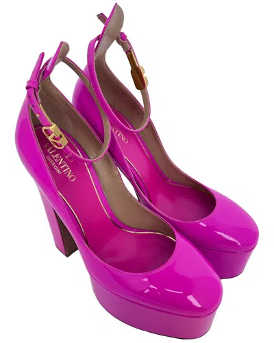 Pre-owned Valentino Garavani Valentino Women's Patent Leather Tan-go Platform Pump (authentic Pre-loved)