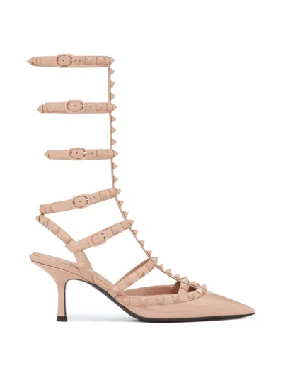 Valentino Garavani Women's Patent Rockstud Pumps With Matching Straps And Studs In Rose Cannelle