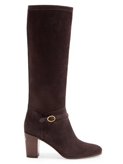 Valentino Garavani Valentino Pattie 75 Suede Knee-high Boot In Animal Print