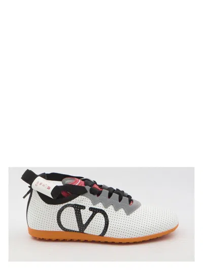 VALENTINO GARAVANI WOMEN'S PERFORATED NAPPA LEATHER CHROMATHON SNEAKER