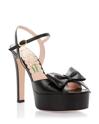 Valentino Garavani Women's Platform Bow Sandals In Black