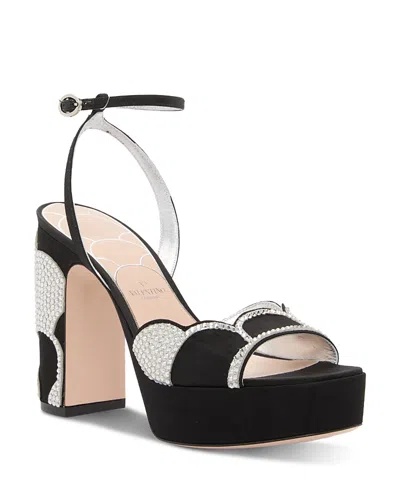 Valentino Garavani Women's Platform Sandals In Black/silver