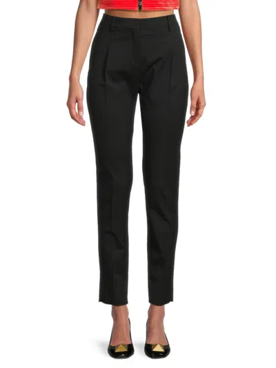 Valentino Women's Pleated Front Wool Blend Pants In Nero