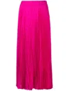 Valentino Iconographe Jacquard Pleated Midi Skirt In Fuchsia