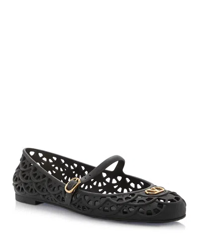 Valentino Garavani Women's Pm Embellished Ballet Flats In Black