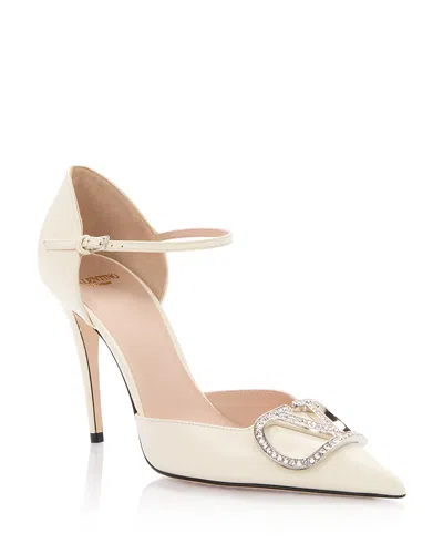 Valentino Garavani Women's Pointed D'orsay Pumps In White