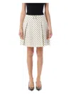 Valentino Skirt Pattern Supergran Pois Medio Plusdepois In Ivory   Black