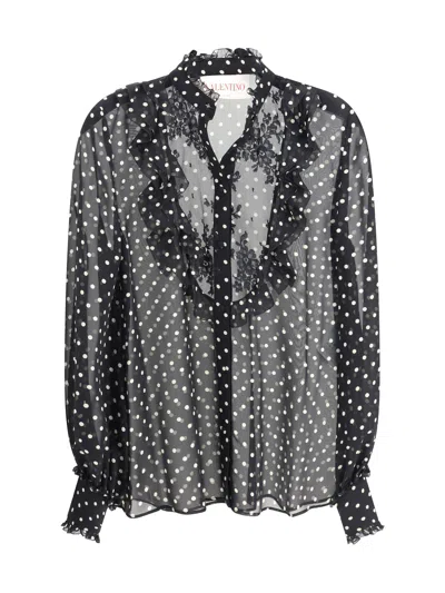 Valentino Women Polka Dot Silk Shirt