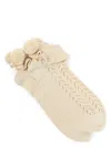 Valentino Garavani Pointelle Pompom Ankle Socks In Nude & Neutrals