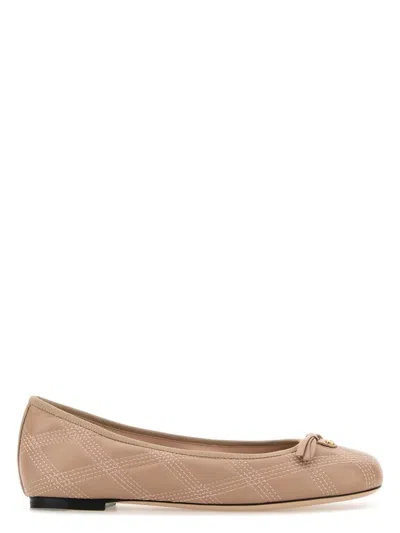 VALENTINO GARAVANI WOMEN'S POWDER LEATHER BALLERINAS