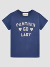 Valentino Women's Printed Cotton T-shirt In Blue Birch
