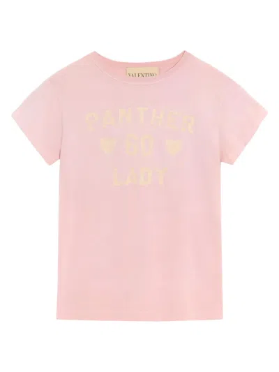 Valentino Garavani Printed Cotton T-shirt Clothing In Pink