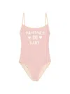 Valentino Printed Lycra One-piece Swimsuit Woman Pink S In Pink