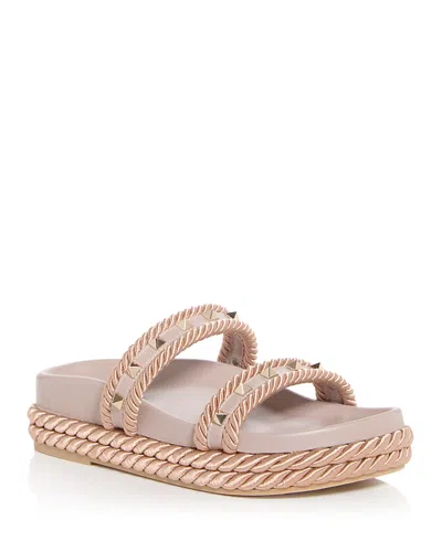 Valentino Garavani Women's Embellished Espadrille Slide Sandals In Poudre