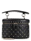 Valentino Garavani Black Quilted Leather Cylindrical Vanity Bag With Chain Women In Black