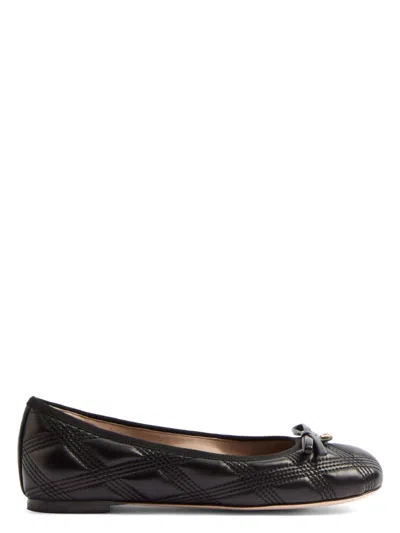 VALENTINO GARAVANI WOMEN'S QUILTIE 67 LEATHER BALLET FLATS