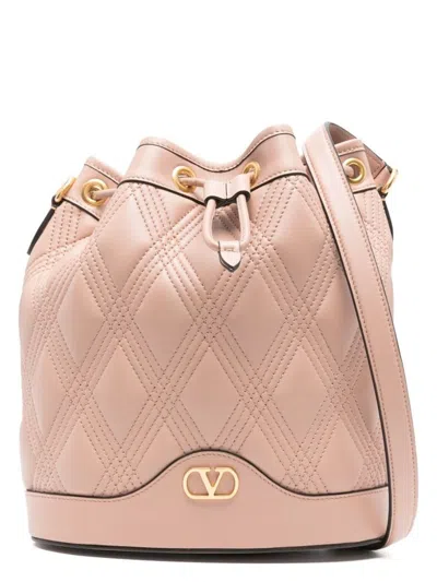 VALENTINO GARAVANI WOMEN'S QUILTIE 67 LEATHER BUCKET BAG