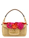 Valentino Raffia Vlogo Signature Handbag