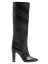 Valentino Garavani Rayons Nappa Boot With Chevron Pattern 100mm Woman Black 39 In Black