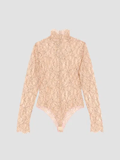 Valentino Women's Rebrodé Lace Bodysuit In Nude