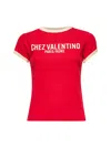 Valentino Crew Neck Cotton Jersey T-shirt With Contrasting Trims