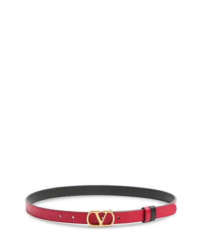 Valentino Garavani Women's Reversible Leather Belt In Red