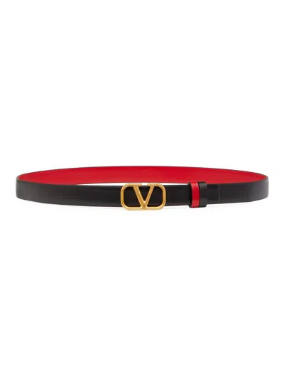 Valentino Garavani Women's Reversible Vlogo Signature Belt In Glossy Calfskin 20mm In Pink