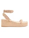Valentino Garavani Rockstud Flatform Sandal In Calfskin 45mm Woman Rose Cannelle 39 In Brown