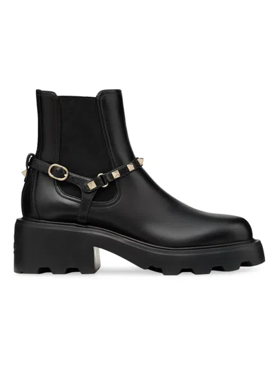 Valentino Garavani Rockstud Boots In Schwarz
