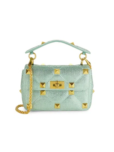 Valentino Garavani Women's Rockstud Beaded Leather Satchel In Mint