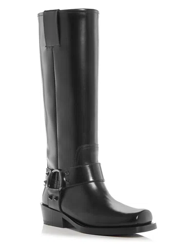 Valentino Garavani Rockstud Biker Boot In Black