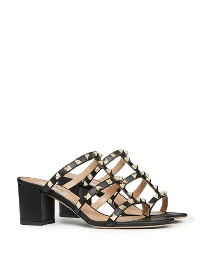VALENTINO GARAVANI WOMEN'S ROCKSTUD BLOCK HEEL SLIDE SANDALS,ZW2S0C47VOD