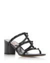 Valentino Garavani Women's Rockstud Block Heel Slide Sandals In Black/black