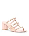 Valentino Garavani Women's Rockstud Block Heel Slide Sandals In Pink