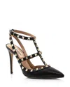 Valentino Studded Leather Decollete Pumps In Black