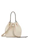 Valentino Garavani Rockstud Grainy Calfskin Bucket Bag Woman Light Ivory Uni In Ivory